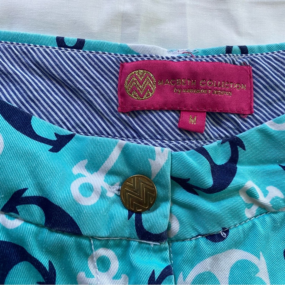 Macbeth Collection by Margaret Josephs Teal and Navy Anchor Shorts